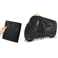 Housse moto et scooter imperméable Oxford 210D noir, bandes réfléchissantes, 3 tailles