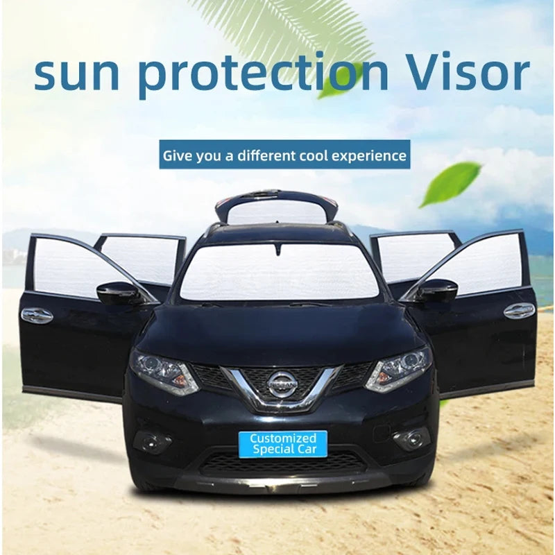 Pare-soleil voiture pour Nissan Qashqai J11 Tekna 2014-2021, à ventouses, aluminium double face