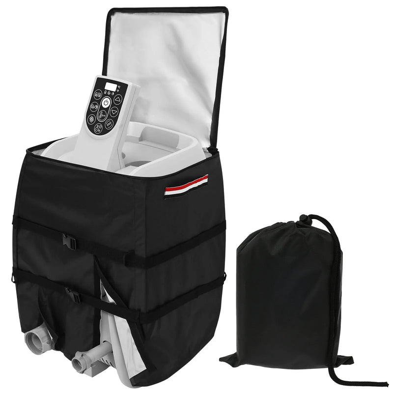 Housse de pompe de chauffage spa gonflable noire, polyester 420D, 43 x 38 x 54 cm
