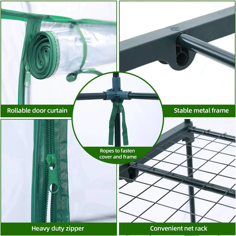 Bâche de rechange pour mini serre de jardin en PVC transparent, 2 à 5 niveaux