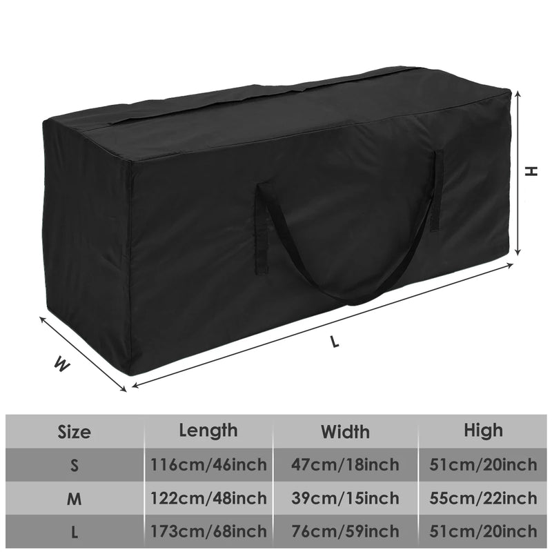Sac de rangement pour coussins de salon de jardin, Oxford imperméable, 3 coloris, 3 tailles