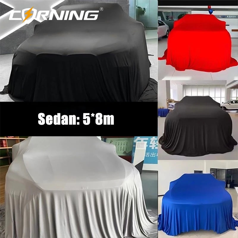 Housse de dévoilement de voiture personnalisable avec votre logo ou votre texte, tissu extensible, usage intérieur