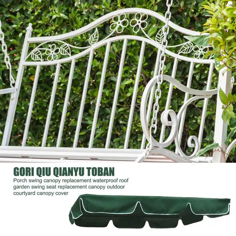 Toit de remplacement pour balancelle de jardin, polyester vert imperméable et anti-UV, 3 tailles
