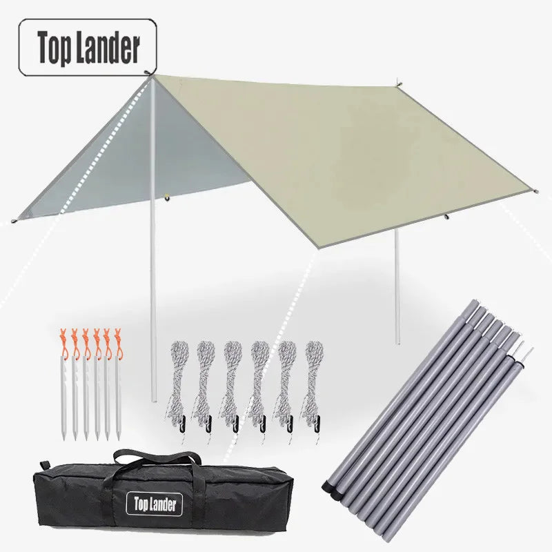 Bâche de camping imperméable ultralégère en polyester 190T, abri solaire et anti-UV