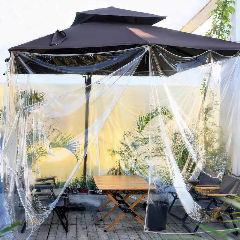 Bâche transparente PVC avec œillets, corde incluse, de 1 x 3 à 4 x 5,5 m