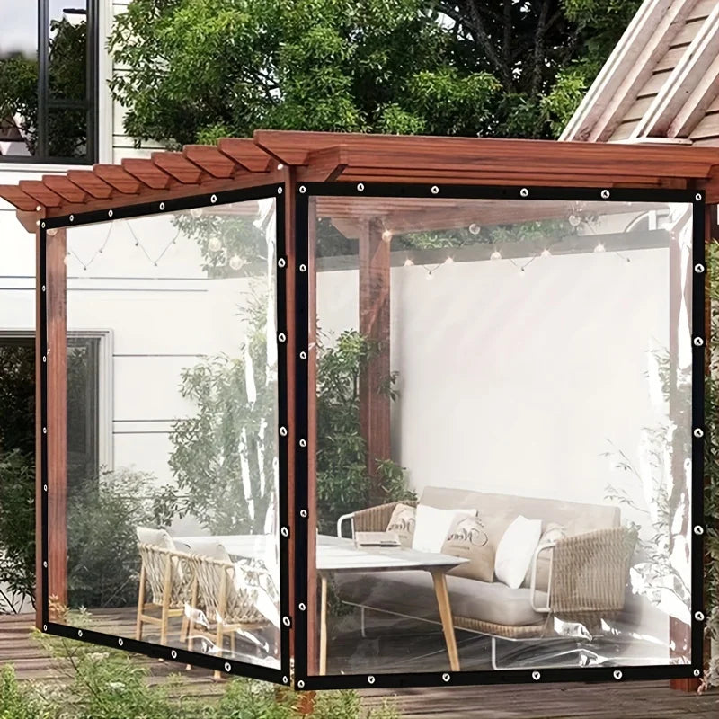 Bâche imperméable transparente en polyéthylène avec œillets pour balcon et serre, 6 tailles de 1 x 2 à 3 x 6 m