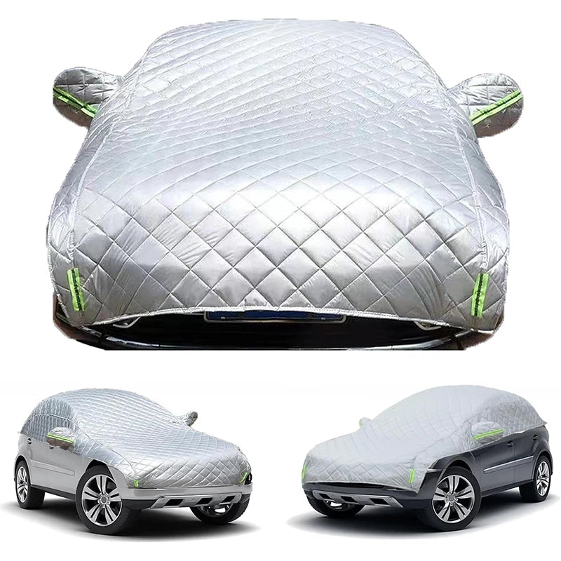 Demi-housse voiture anti-grêle épaisse 3 couches, Oxford, coton et polyester, 4 tailles de 5,2 à 5,8 m