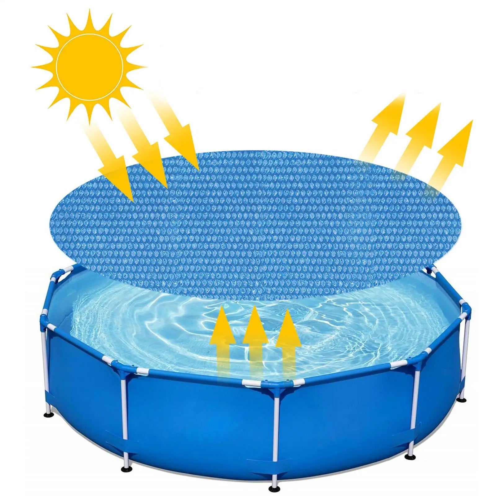 Bâche à bulles ronde 180 cm pour petite piscine hors sol et spa, film PE bleu