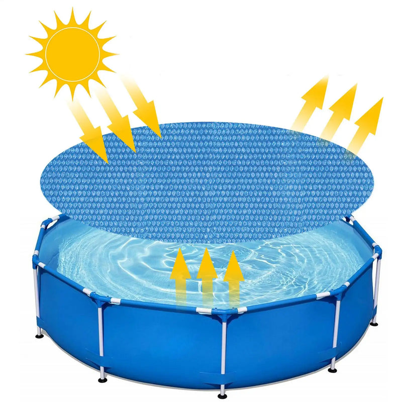 Bâche à bulles ronde 180 cm pour petite piscine hors sol et spa, film PE bleu