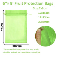 Sacs de protection pour raisins et fruits en organza, lot de 50, 7x9 à 20x30 cm