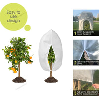 Voile d'hivernage zippé à cordon pour plantes et arbustes, 3 coloris, de 0,5x1 à 2,5x3,5 m