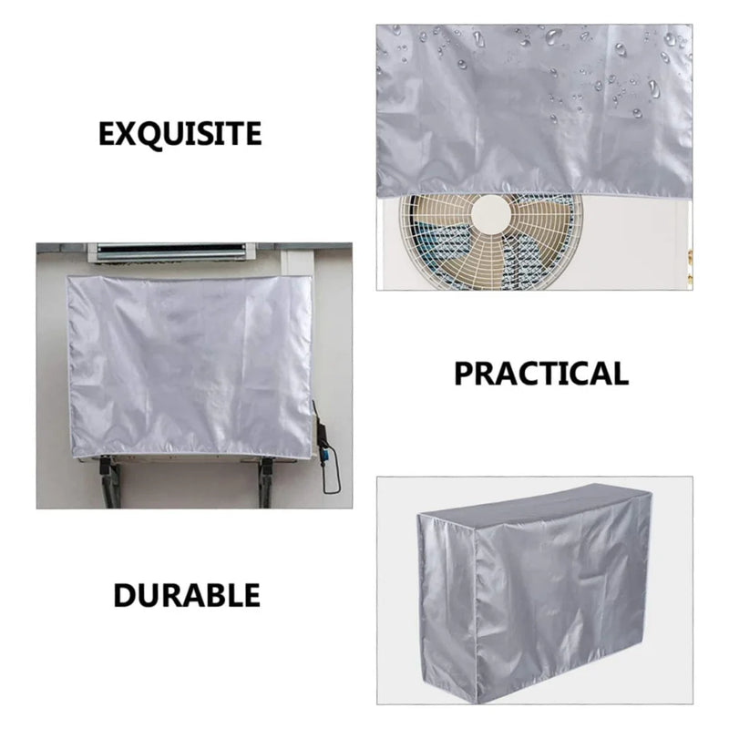 Housse de climatiseur extérieur et de pompe à chaleur, polyester argenté imperméable, 75 à 105 cm
