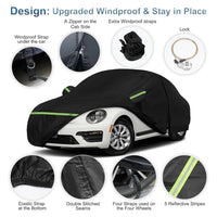 Housse voiture pour Volkswagen New Beetle 1998-2022, noire, polyester 210T imperméable
