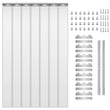 Rideau à lanières PVC transparent en kit, bandes lisses ou nervurées, largeur 91 à 183 cm