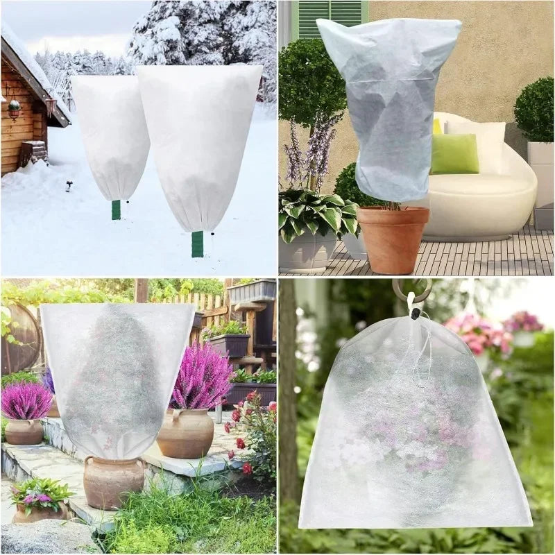 Housse d'hivernage blanche avec zip et cordon pour plantes, 5 tailles de 60x80 à 120x180 cm