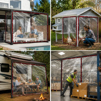Bâche transparente en PVC avec œillets et bords renforcés pour pergola et terrasse, 2 x 3 m