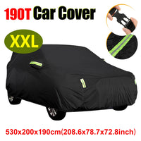 Housse voiture extérieur SUV noire 190T imperméable, bandes réfléchissantes, 4 tailles