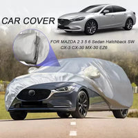 Housse voiture pour Mazda CX-3, CX-30, Mazda 3 et Mazda 6, polyester taffetas argent, imperméable anti-UV