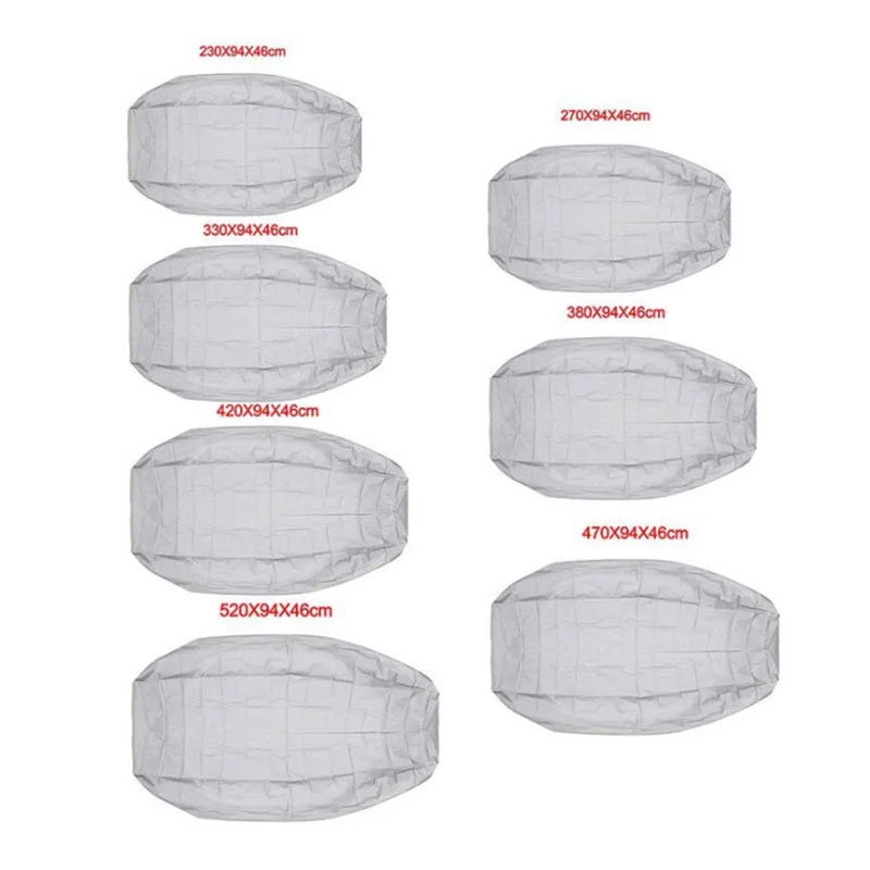 Housse de bateau gonflable en tissu Oxford argent, 7 longueurs de 2,3 à 5,2 m