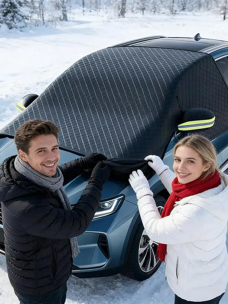 Housse de pare-brise anti-neige en tissu Oxford 263 x 117 cm avec sangles de fixation