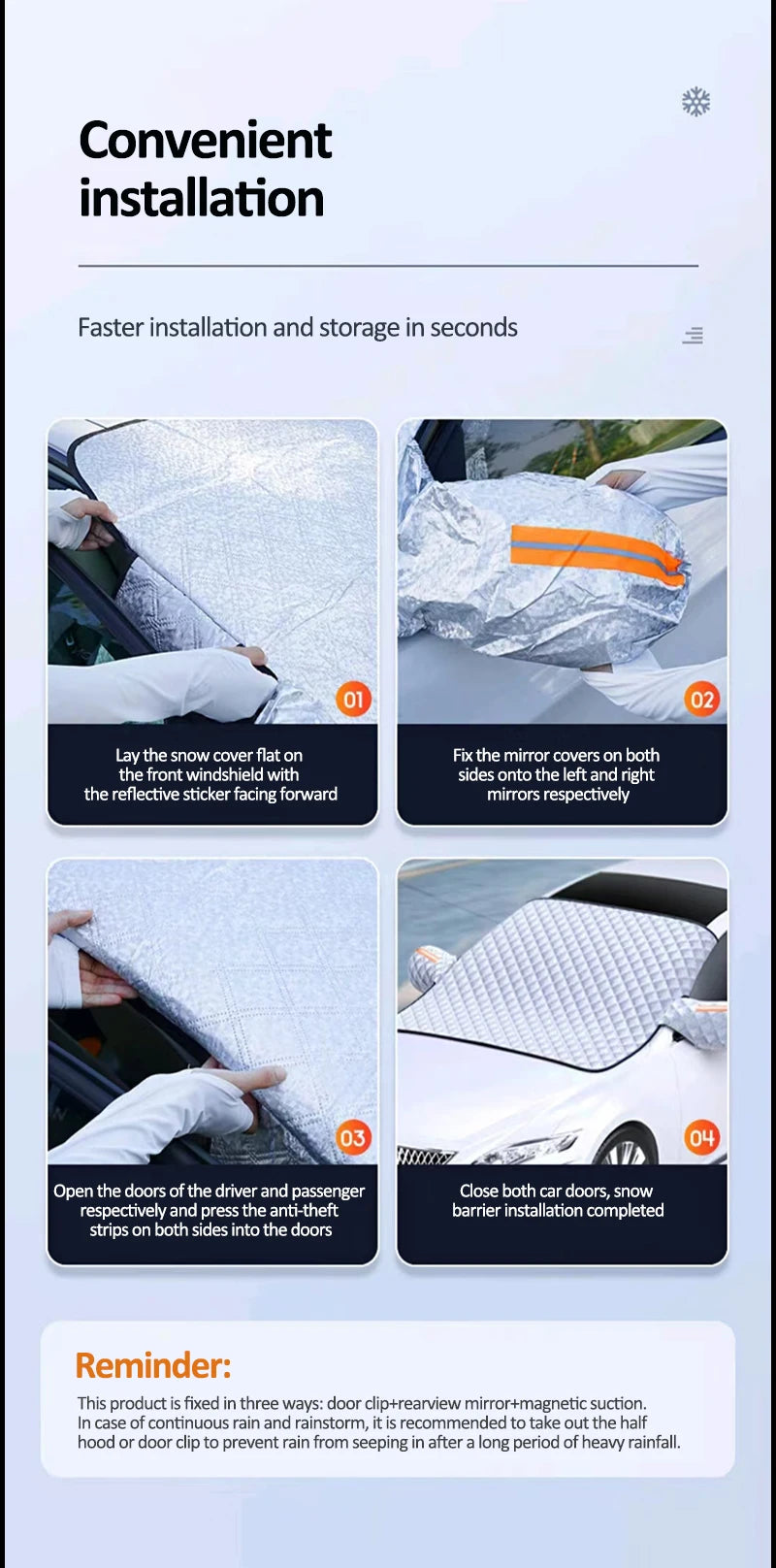 Protection pare-brise antigel pour Volkswagen Tiguan L MK3 2024-2025, neige et soleil
