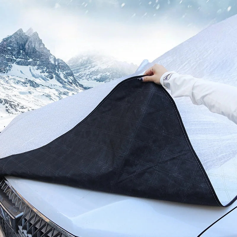 Bâche anti-grêle voiture demi-housse étanche pour pare-brise et capot, 225 x 240 cm
