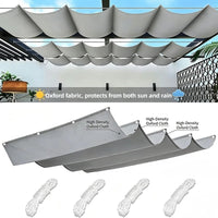 Voile d'ombrage rétractable pergola Oxford anti-UV, 12 coloris, de 1 x 3 à 2 x 6 m