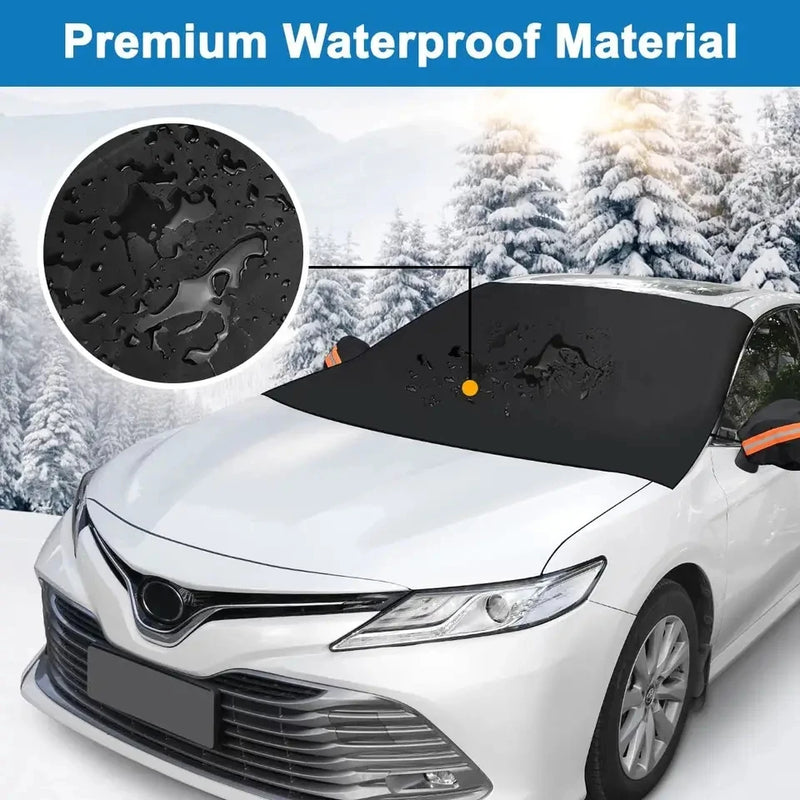 Protection de pare-brise magnétique antigel et anti-neige en toile enduite argent
