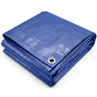 Bâche étanche bleue avec œillets métalliques en polyéthylène 60 g/m², 3 x 4 m