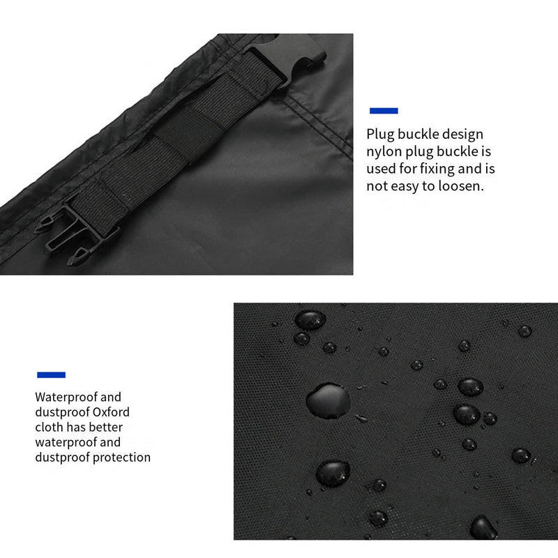 Housse télévision extérieure noire imperméable avec poche télécommande, 8 tailles de 22 à 75 pouces