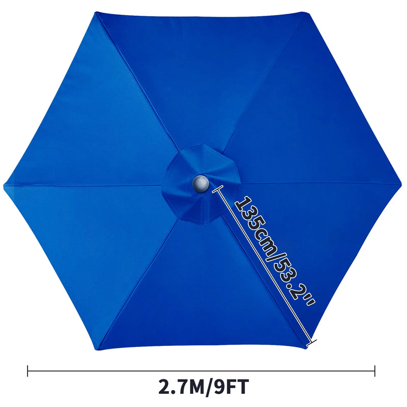 Toile de remplacement parasol 6 ou 8 baleines, imperméable anti-UV, Ø 2 à 3 m