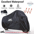 Housse moto pour Kawasaki Z900 2017-2022, polyester 190T noir ou noir et argent, imperméable, anti-UV