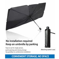 Pare-soleil parapluie 10 baleines pour pare-brise, argent titane, 125 x 65 ou 145 x 79 cm