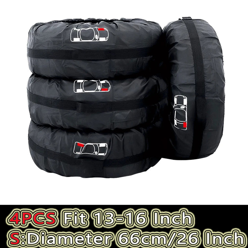 Sacs de rangement pour pneus, lot de 4, poignée et boucle réglable, 13 à 20 pouces