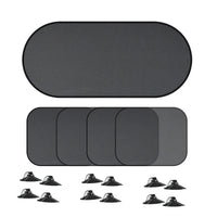 Pare-soleil voiture en maille noire à ventouses pour vitres latérales et lunette arrière, 4 compositions