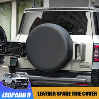 Housse de roue de secours en cuir noir pour BYD Leopard 8