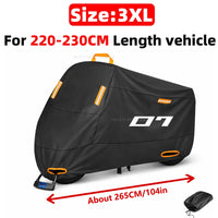 Housse moto pour Yamaha MT-07, polyester 210D imperméable, anti-UV, bandes réfléchissantes, 6 tailles
