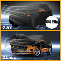 Housse voiture pour Audi Q3 2012-2024, imperméable tous temps, tissu 210D enduit PU noir