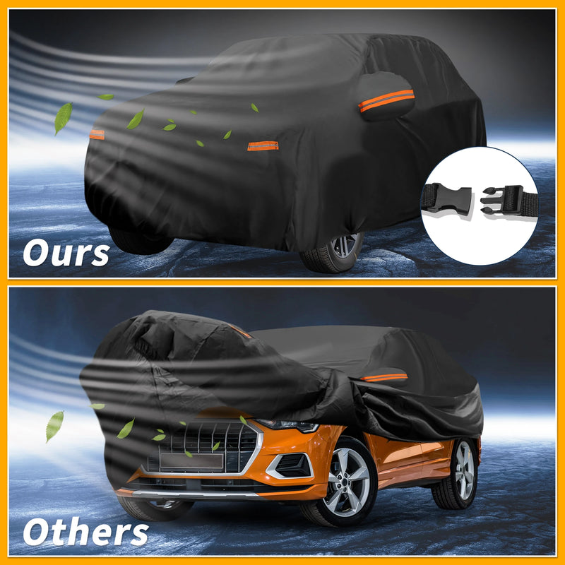 Housse voiture pour Audi Q3 2012-2024, imperméable tous temps, tissu 210D enduit PU noir