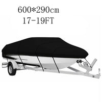 Housse bateau remorquable Oxford 210D imperméable, noir ou argent, 5 tailles de 3,35 à 6,71 m