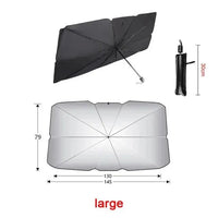 Pare-soleil parapluie pliant en polyester pour pare-brise, 145 x 79 ou 125 x 65 cm, ou rideaux avant