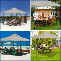 Toile de remplacement pour tonnelle 2,5x2,5 m, double toit ventilé, polyester 180 g/m², gris ou bleu