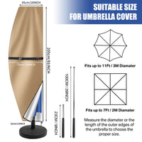 Housse parasol déporté forme banane ou droite avec perche télescopique et pochette, Oxford imperméable