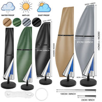 Housse de parasol déporté ou droit imperméable, 4 coloris, 7 tailles de 170 à 280 cm