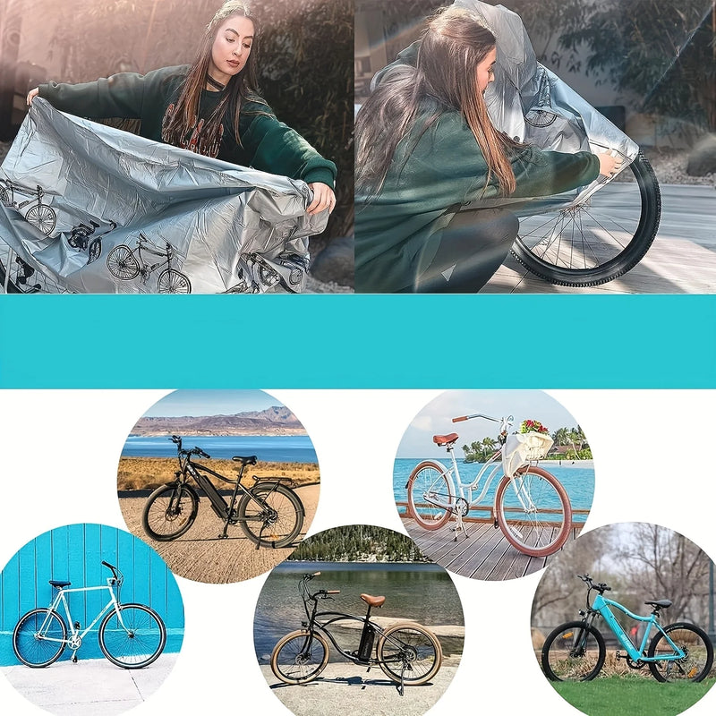 Housse de vélo imperméable et anti-poussière, intérieur et extérieur, grise ou noire