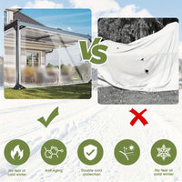 Bâche transparente PVC à œillets, 80 % de transparence, terrasse et poulailler, 7 tailles