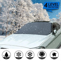 Protection de pare-brise magnétique antigel et anti-neige en toile enduite argent