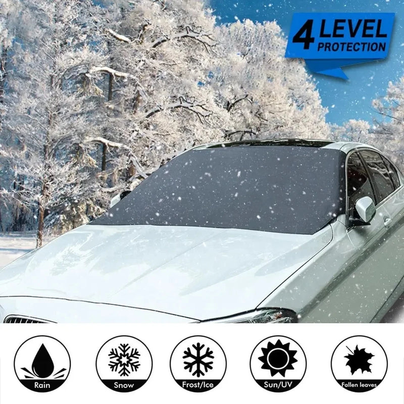 Protection de pare-brise magnétique antigel et anti-neige en toile enduite argent