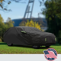 Housse voiture pour Hyundai Tucson 2020-2024, polyester noir, ourlet élastique, sangles coupe-vent