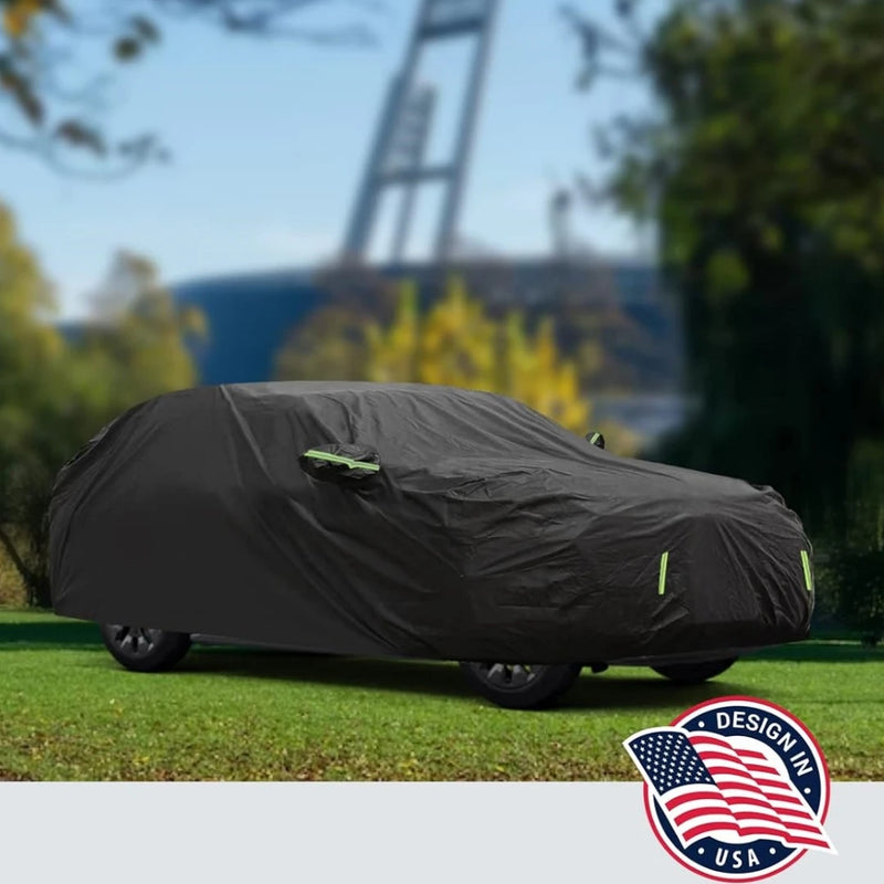 Housse voiture pour Hyundai Tucson 2020-2024, polyester noir, ourlet élastique, sangles coupe-vent